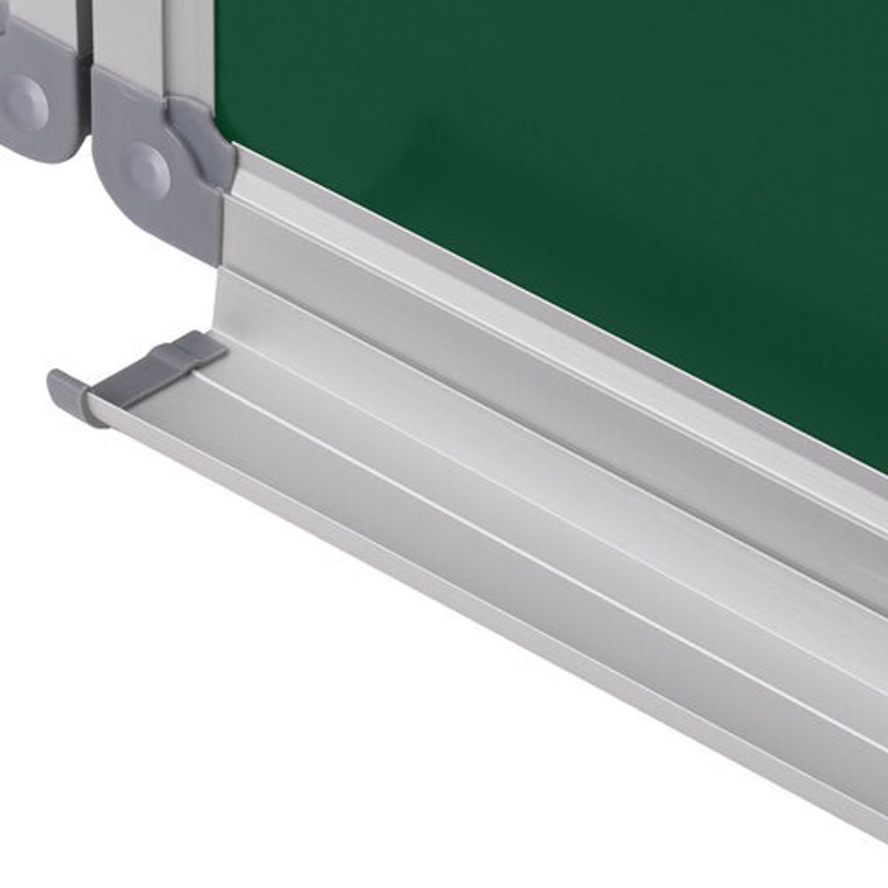 Доска для мела магнитная 3-х элементная 100х150/300 см, 5 рабочих поверхностей, зеленая, STAFF, 238009