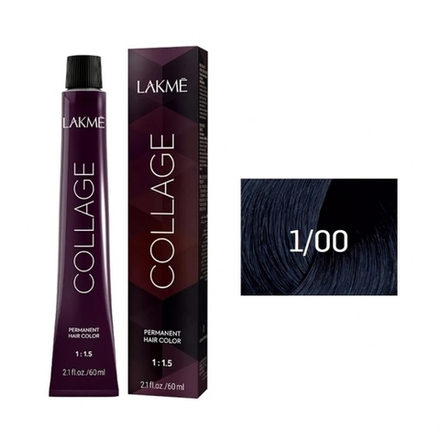 Lakme Collage Крем-краска для волос, 1/00 черный, 60 мл