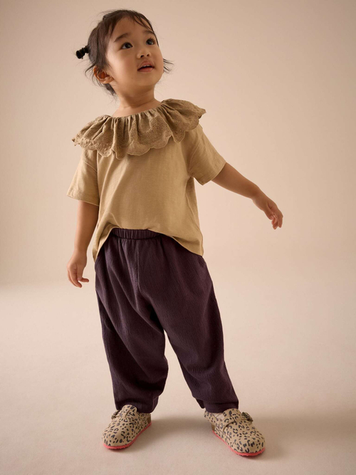 Брюки широкие для девочки Next E51-659, Коричневый