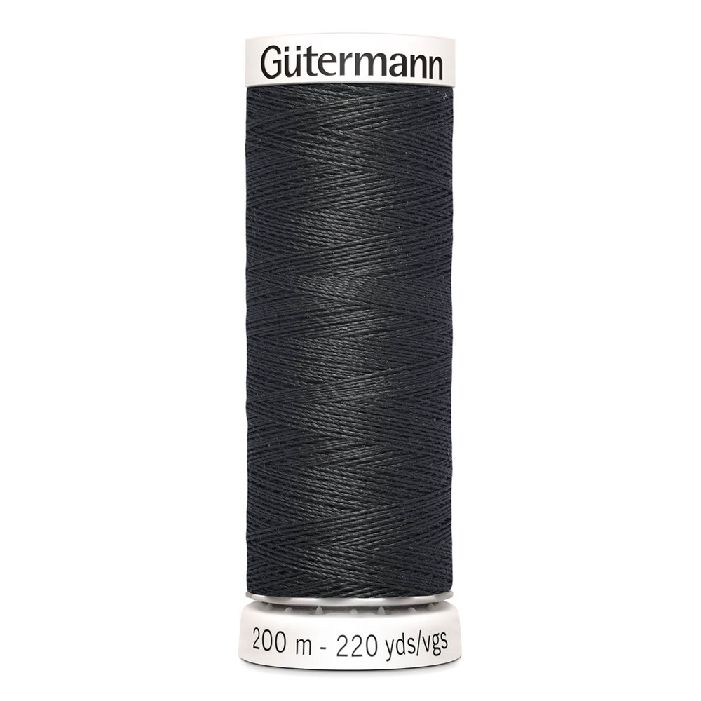 01 Нить Sew-All 100/200 м для всех материалов, 100% полиэстер Gutermann 748277 (190 черно-серый)