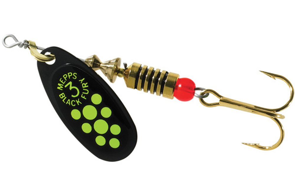 Блесна вращающаяся Mepps BLACK FURY 3, Black/Chartreuse