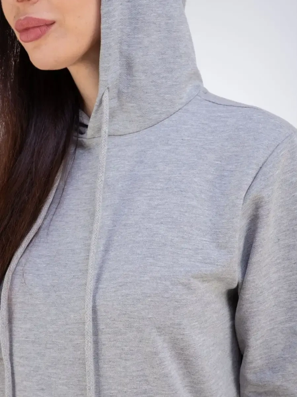 Худи без начеса с капюшоном однотонное модное