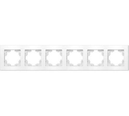 Рамка шестиместная горизонтальная "UNIVersal" серия "Афина" белая (еврослот) (HU2312)