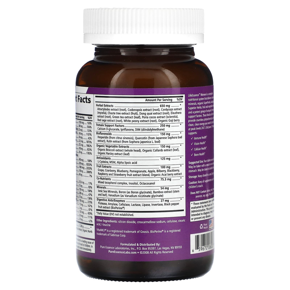Pure Essence, Life Essence Women, 120 таблеток