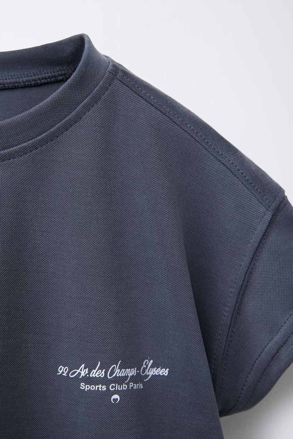 ZARA СВОБОДНАЯ ФУТБОЛКА С НАДПИСЬЮ, СЕРЫЙ