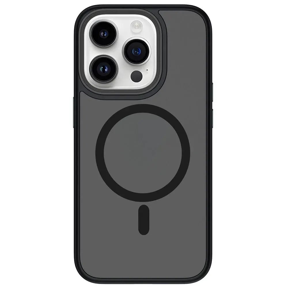 Чехол-накладка Wiwu (FGG-011) для Apple iPhone 15 Pro Max пластиковый прозрачно-черный (черная рамка)