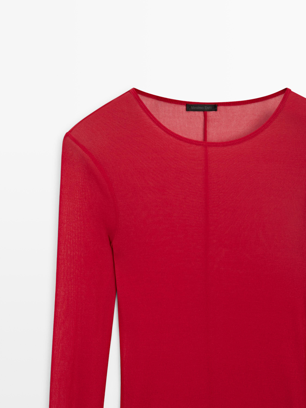 Massimo Dutti Шелковая футболка с длинными рукавами, красный