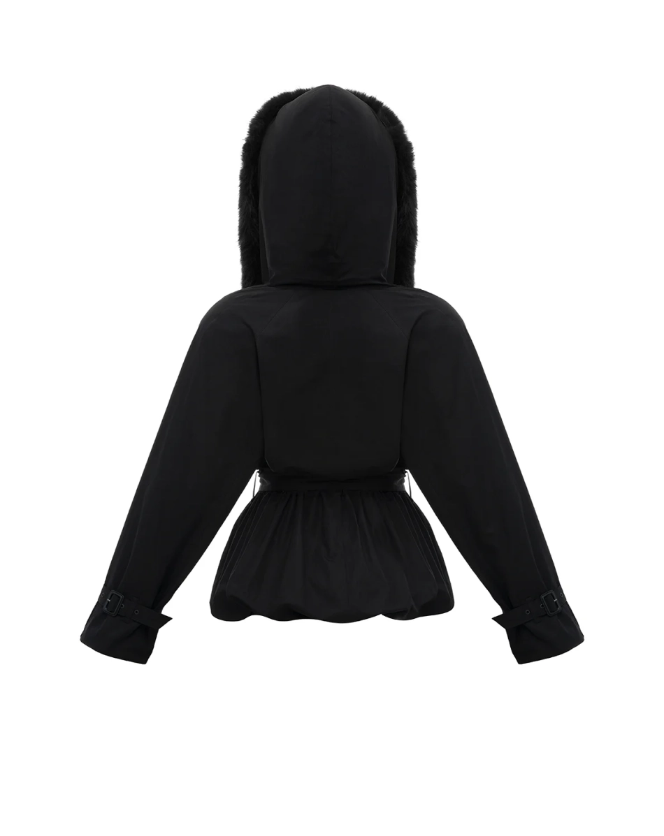 Куртка с мехом черная