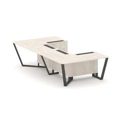 Steel Meet Стол переговорный П-образный KD-PR.B.SP-07P Денвер Светлый/Металл Антрацит 1600*3200*750