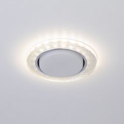 Светильник встраиваемый cо светодиодной подсветкой ЭРА DK LD51 CH/SHSL под лампу GX53 хром/серебро