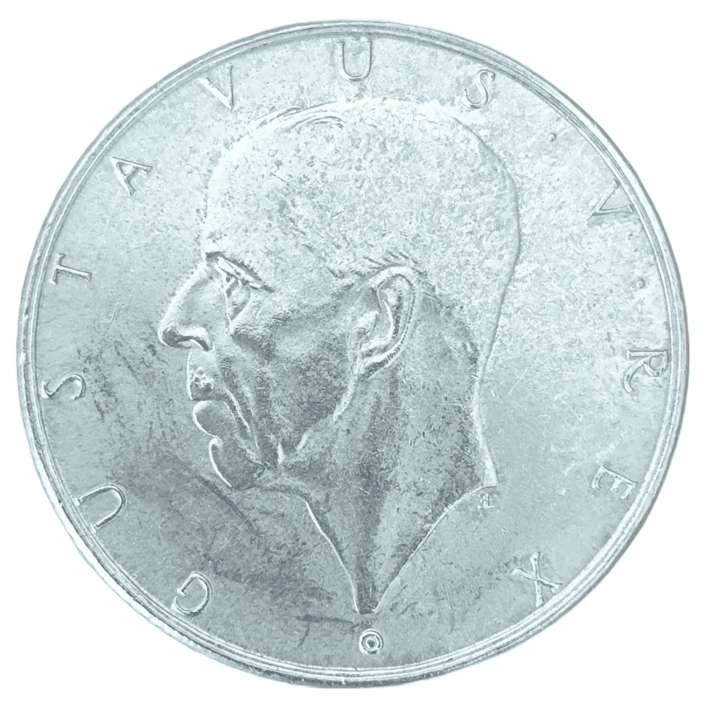 Монета 2 кроны 1938 "300 лет поселению Делавэр" Швеция