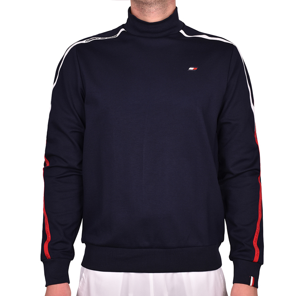 Мужская теннисная кофта Tommy Hilfiger Trim Mock Neck Silhouette - desert sky