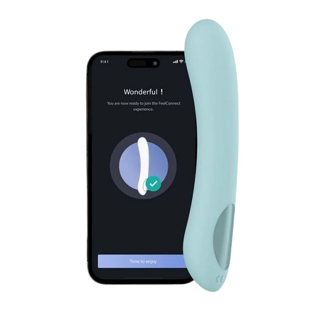 Интерактивный бирюзовый вибратор 20см для точки G Kiiroo Pearl2+ G-Spot