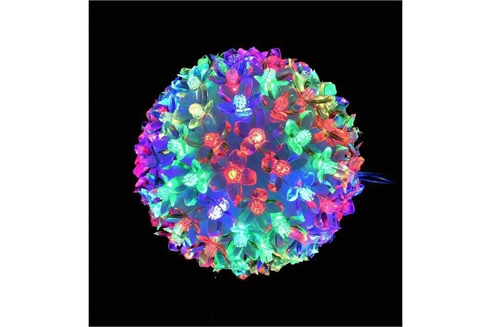 Электрогирлянда ШАР LED цветной 100л, 13см, дл провода 2м