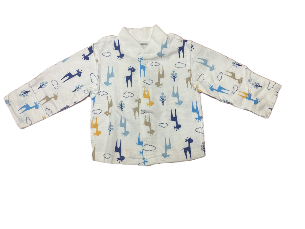 Кофточка длинный рукав из футера (100% хлопок с начесом) на кнопках с антицарапками на рост 56 см