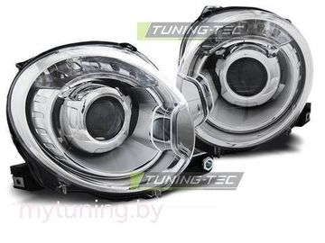 Передние фары Fiat 500 projektor chrome