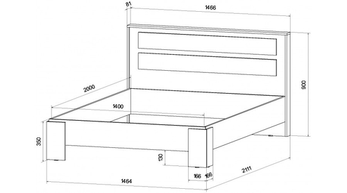 Ленора Кровать 1400 Дуб вотан / Кашемир