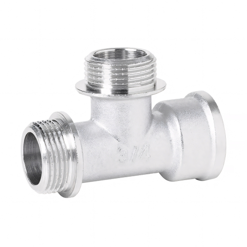 Тройник лат. 1/2" вн./нар./нар. никель.