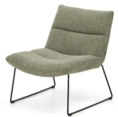Лаунж-кресло Asen, зеленый шенилл, черные ножки
