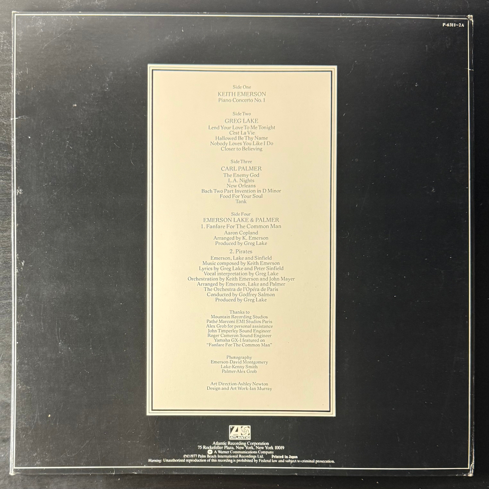 Emerson Lake & Palmer ‎– Works Volume 1 2LP (Япония 1977г.)