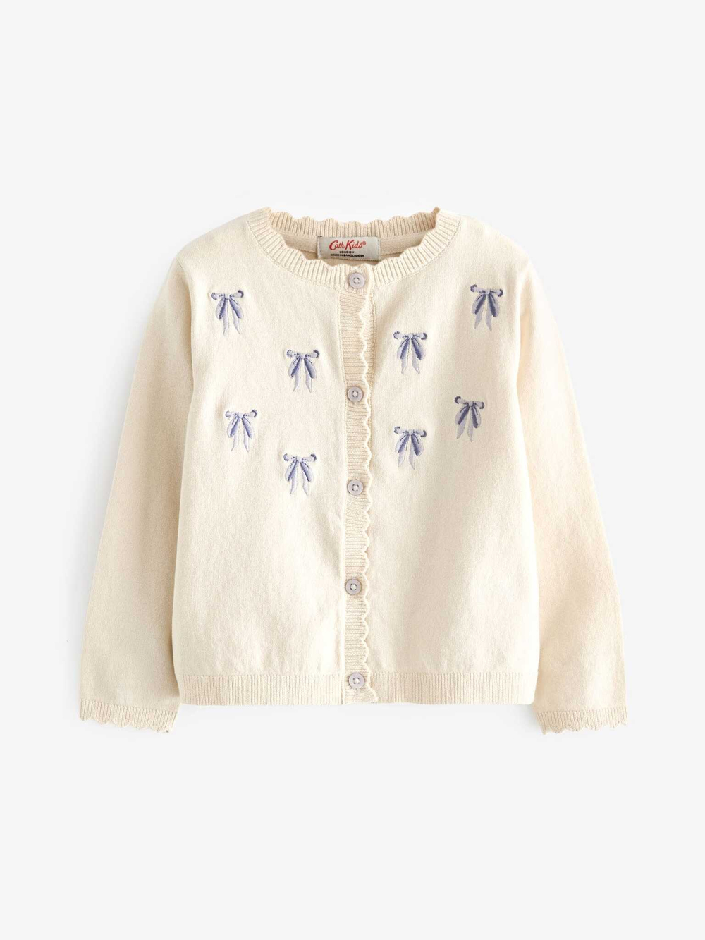 Кардиган с вышивкой для девочки Next N21-285, Кремовый