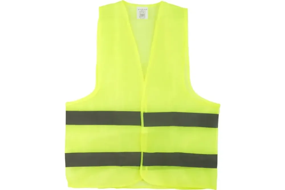 Жилет сигнальный желтый, 2 горизонтальные полосы, 60 гр., размер XXL, 12123М