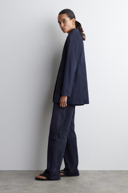 COS Замшевый пиджак на одной пуговице, стальной синий