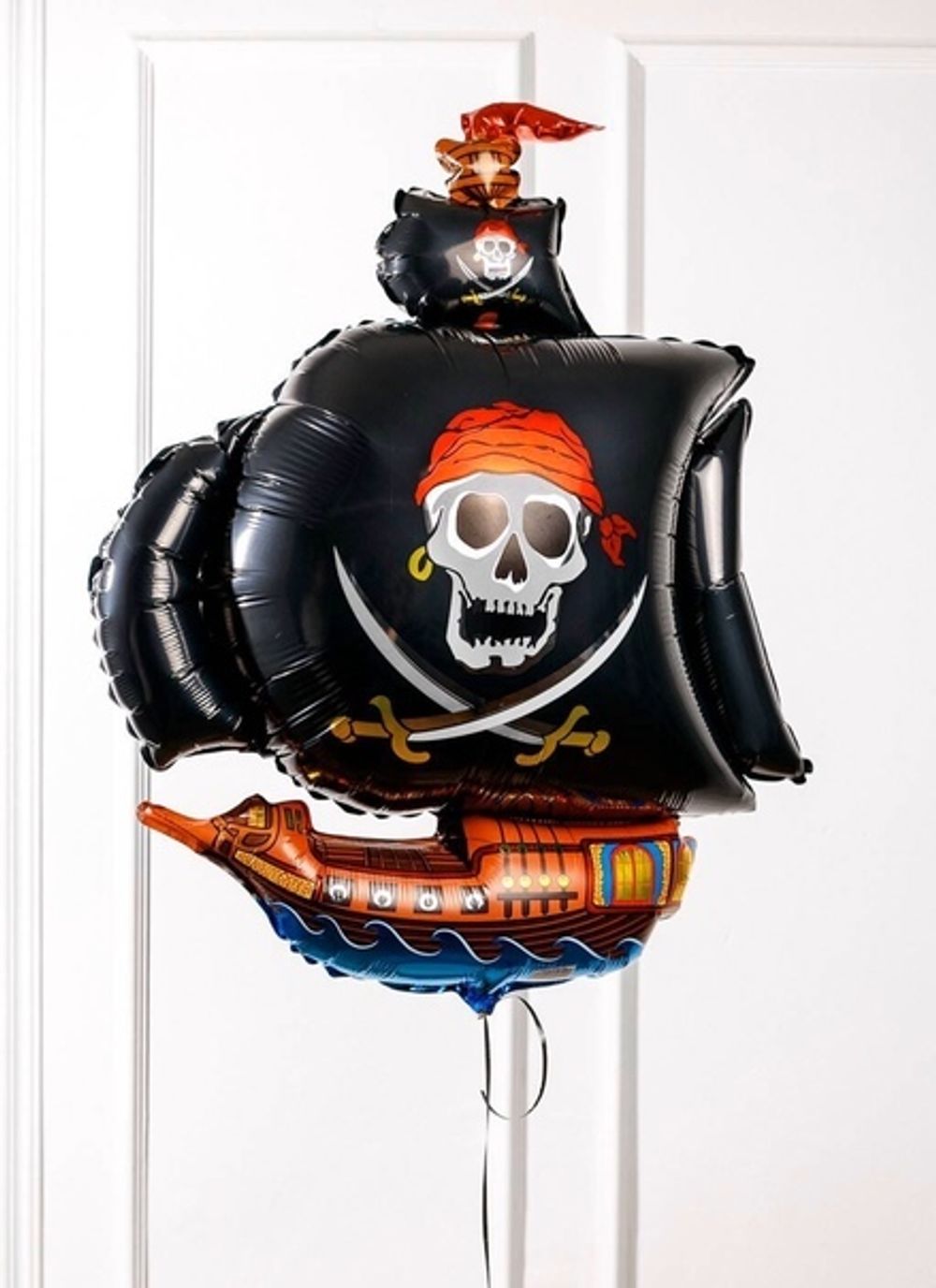 F Шар фигура Пиратский корабль (черный) 41"/104 см (БГ-36)
