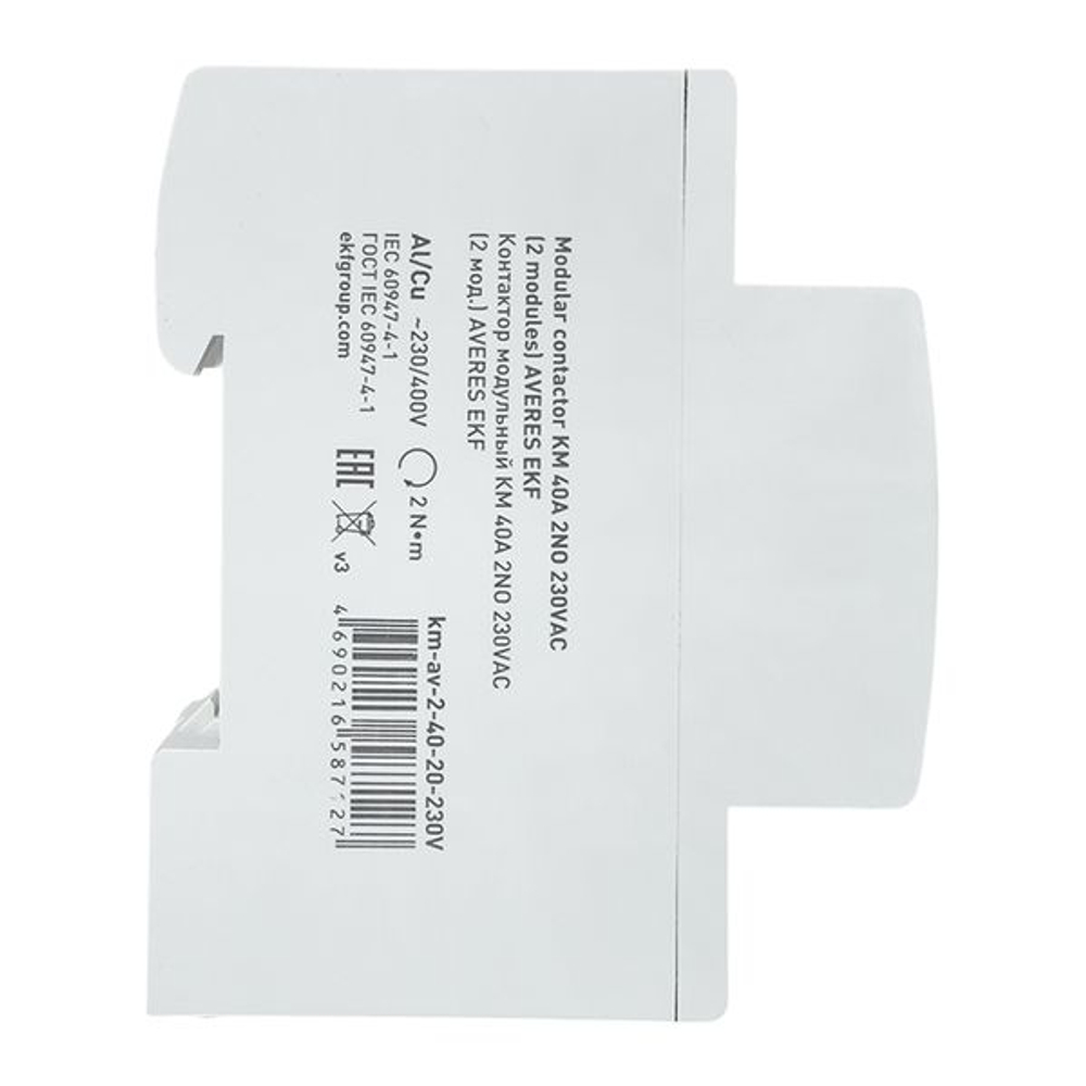 Контактор модульный КМ 40А 2NO 230В АС (2 мод.) AVERES EKF