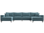 Диван П-образный Льюес, Бирюзовый, Велюр, 122410