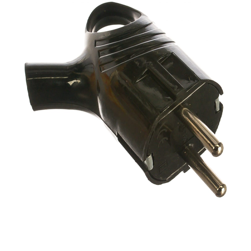 ЭРА Вилка Vx4-B 16А земля угловая с кольцом черный