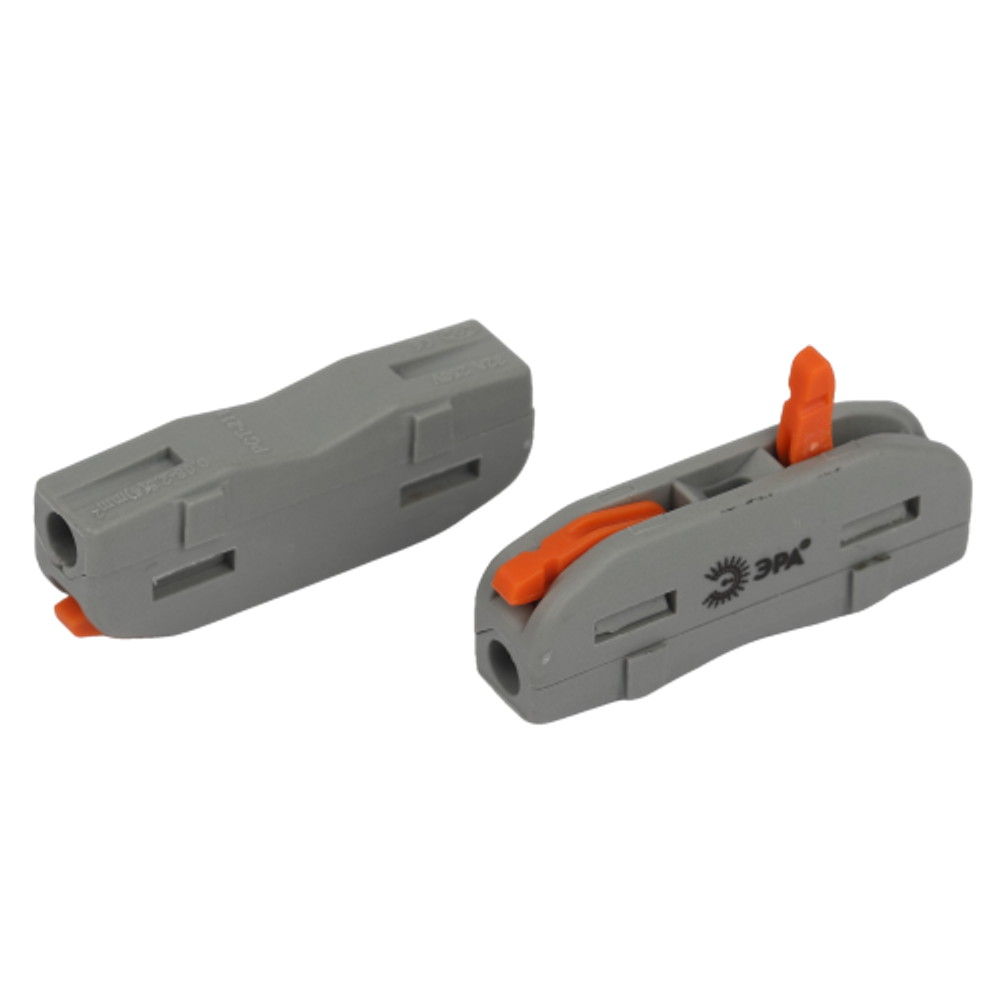 Клемма ЭРА NO-225-393 проходная 222-2411 с рычагами 1 полюс 0.08-2.5/4 мм2 упаковка 25 шт