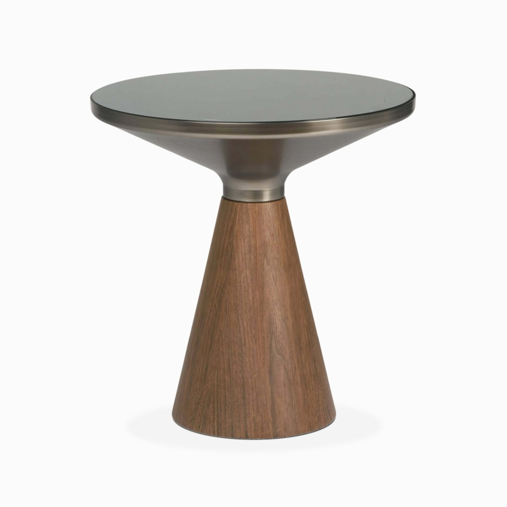 Кофейный столик Vaso Wood диаметр 50 коричневый. черный