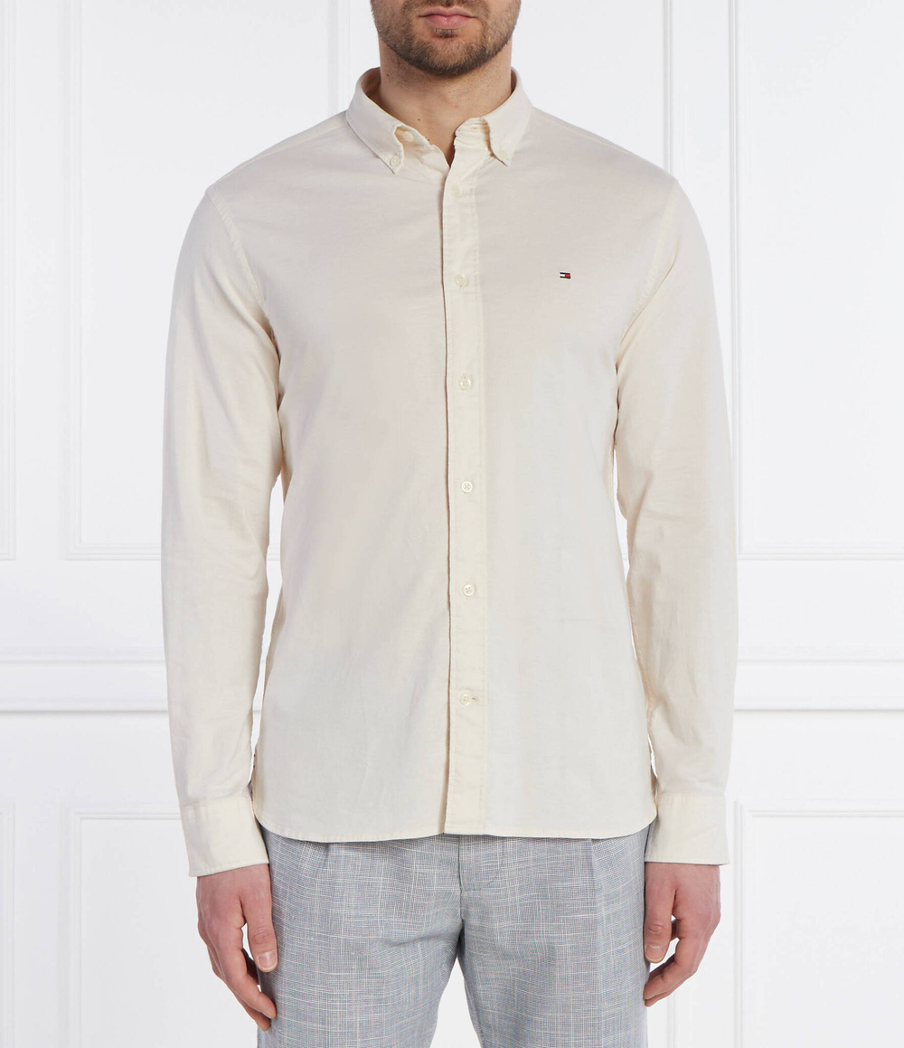 рубашка 1985 flex oxford rf shirt Tommy Hilfiger - экрю(MW0MW29968)