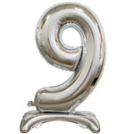 Шар фольгированный Цифра 9 75 см (Серебряный)