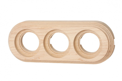 Рамка 3 постовая для открытой проводки (Натурэль на бревно 240 мм) BFC24-630-10