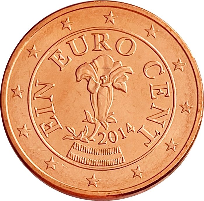 1 евроцент 2014 Австрия (1 euro cent)