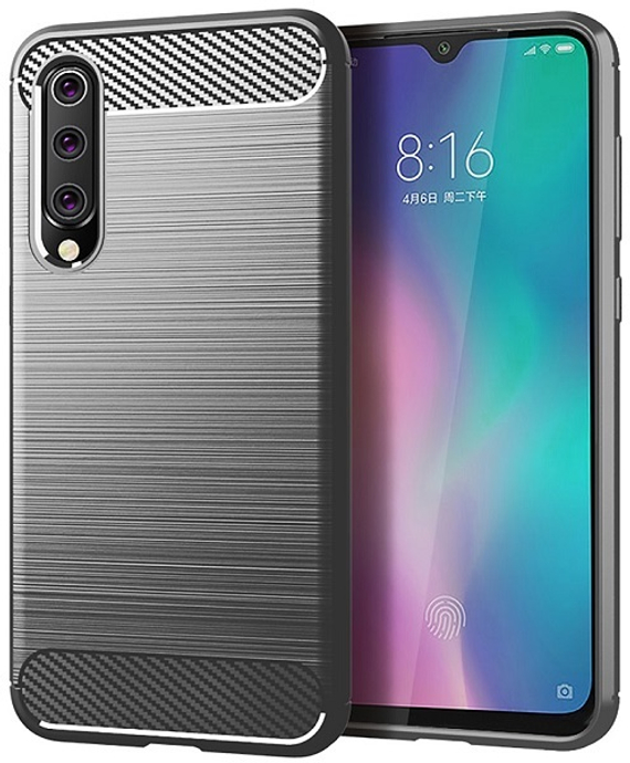 Чехол для Xiaomi Mi 9 SE цвет Gray (серый), серия Carbon от Caseport