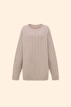 Свитер с косами ((Вечер у камина)), бежевый