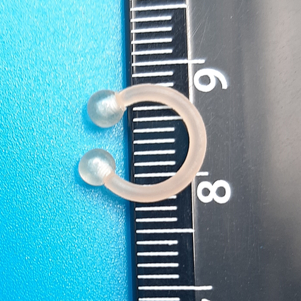 Микроциркуляр 8 мм с шариками 3 мм для пирсинга, толщина 1,2 мм. Яркий акрил