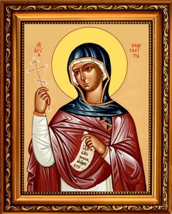 Маргарита (Марина) Антиохийская Святая великомученица. Икона на холст в раме