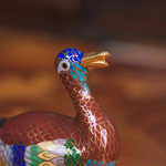 Фигурка уточки в технике клуазоне (перегородчатая эмаль)