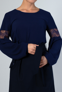 Блузка женская 2007зп, темно-синий #98ТС092007зп