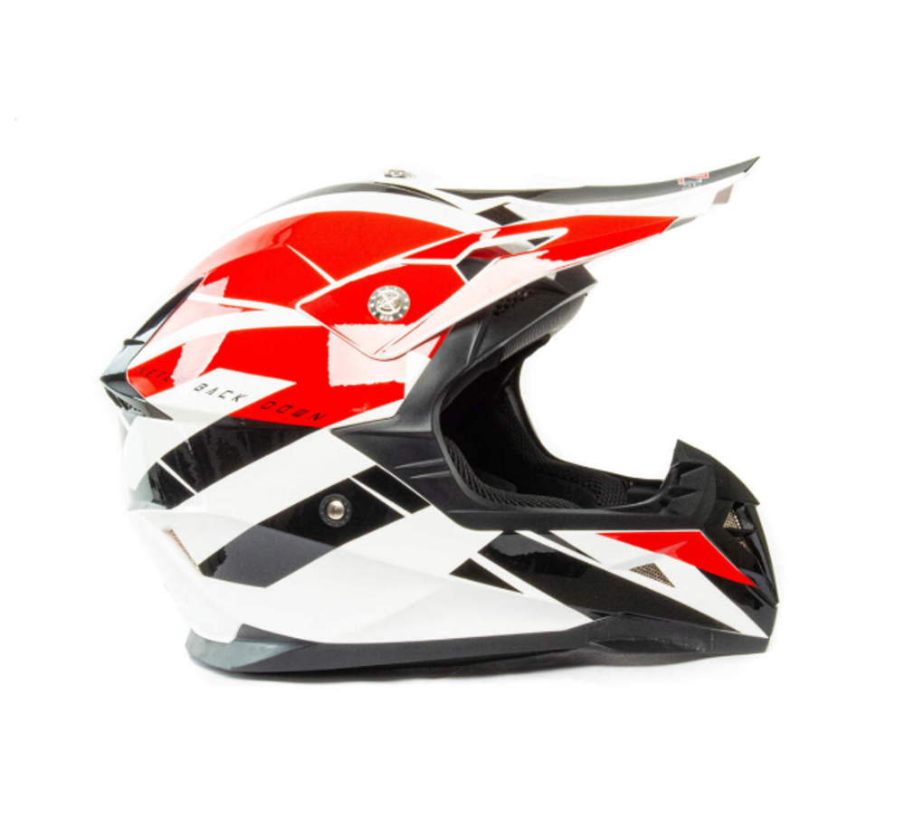 Шлем мото кроссовый HIZER 915 №9 (L) white/red/black