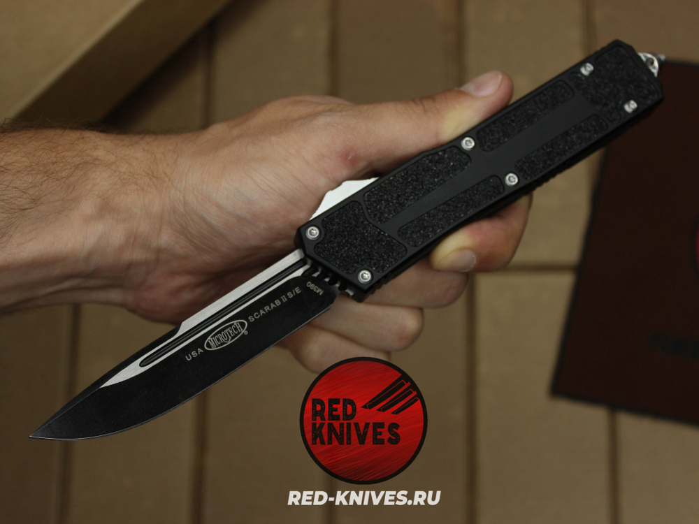 Нож Microtech Scarab 2 S/E Black - черный клинок, черная рукоять RK/Н9