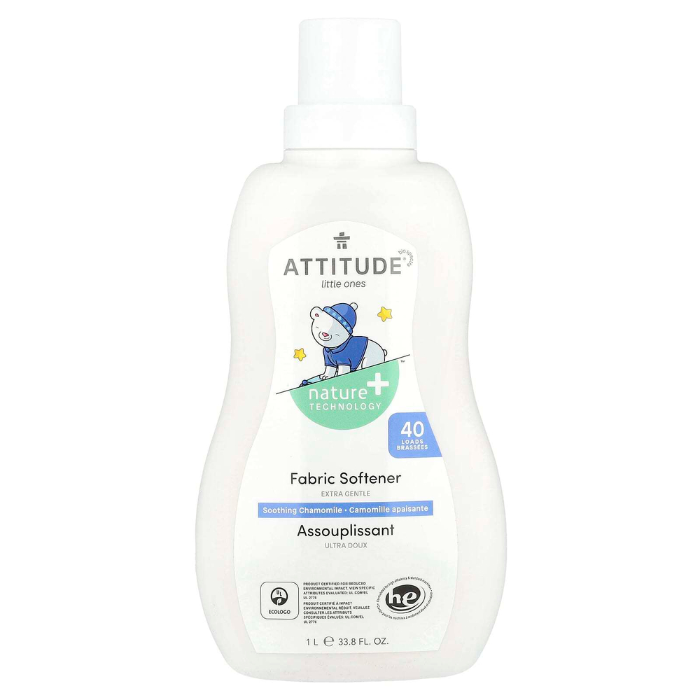 ATTITUDE, Little Ones, кондиционер для белья, ночной, успокаивающая ромашка, 40 загрузок, 1 л (33,8 жидкой унции)
