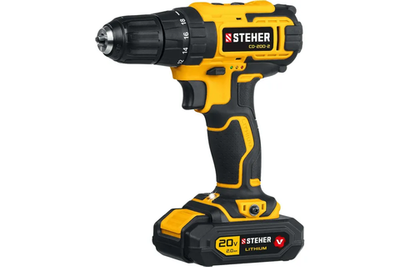 STEHER 20В, 2 АКБ (2Ач), в кейсе, дрель-шуруповерт. CD-200-2