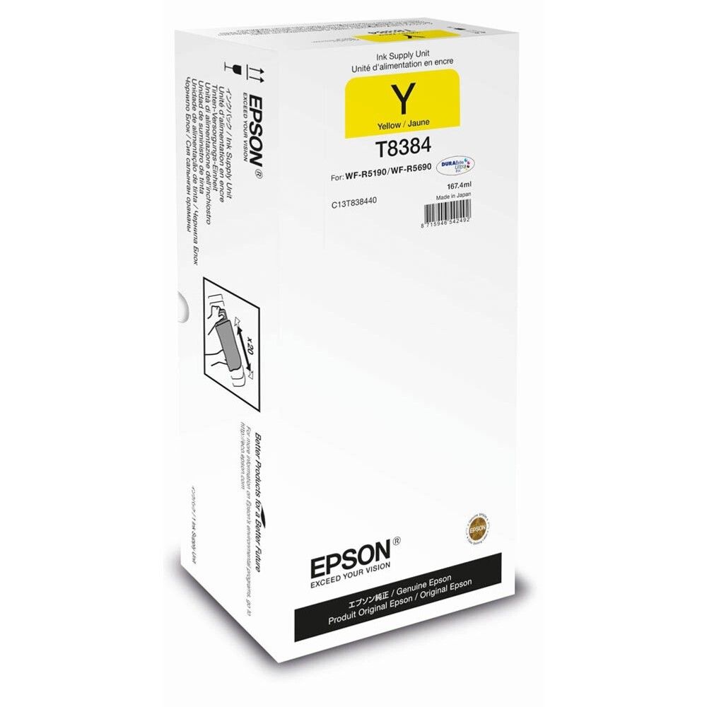 Контейнер EPSON T8384 XL (C13T838440) для WF-R5190DTW/5690DTWF желтый