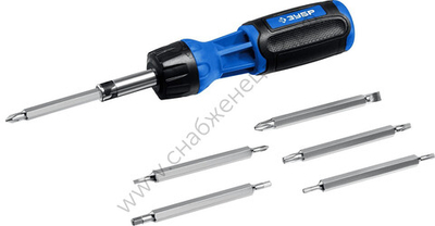 ЗУБР 12 предм., Реверсивная отвертка, Профессионал-Р12 (25169)