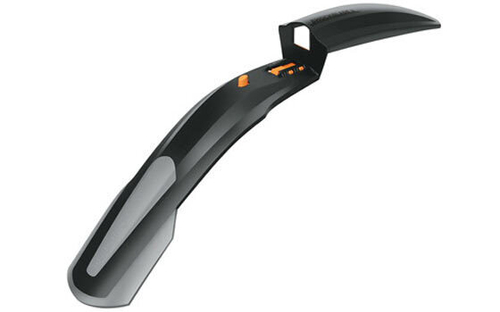 Крыло переднее 26-27.5" SHOCKBLADEII, крепеж б/съемный в шток вилки, шир. 90мм, 2х-комп. пластик, серо-черн.